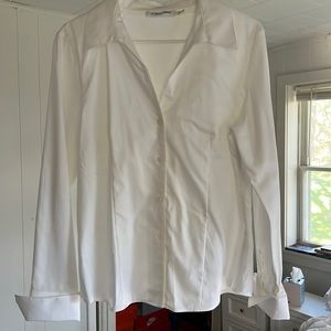Calvin Klein Woman’s White Dress shirt Size 14. Iron free!